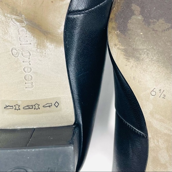 📌SOLD📌 PAUL GREEN BLACK LEATHER HEELED SHOES - Picture 14 of 16